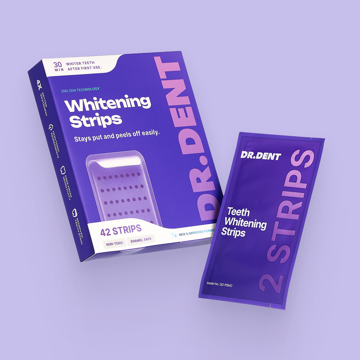Dr. Dent Purple Teeth Whitening Strips – Fast Results, Zero Sensitivity